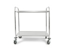 DESSERTE CHARIOT INOX 2 NIVEAUX