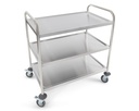 DESSERTE CHARIOT INOX 3 NIVEAUX