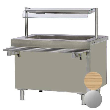 MEUBLE BAIN-MARIE 5 BACS AIR AVEC RAMPE